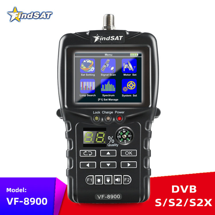 FindSAT VF-8900高清寻星仪调星仪 DVB-S/S2/S2X 带手电筒 指南针