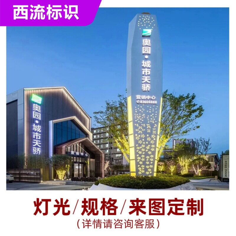 户外精神堡垒商超导向指示牌导视牌园区路标景区导示指路牌