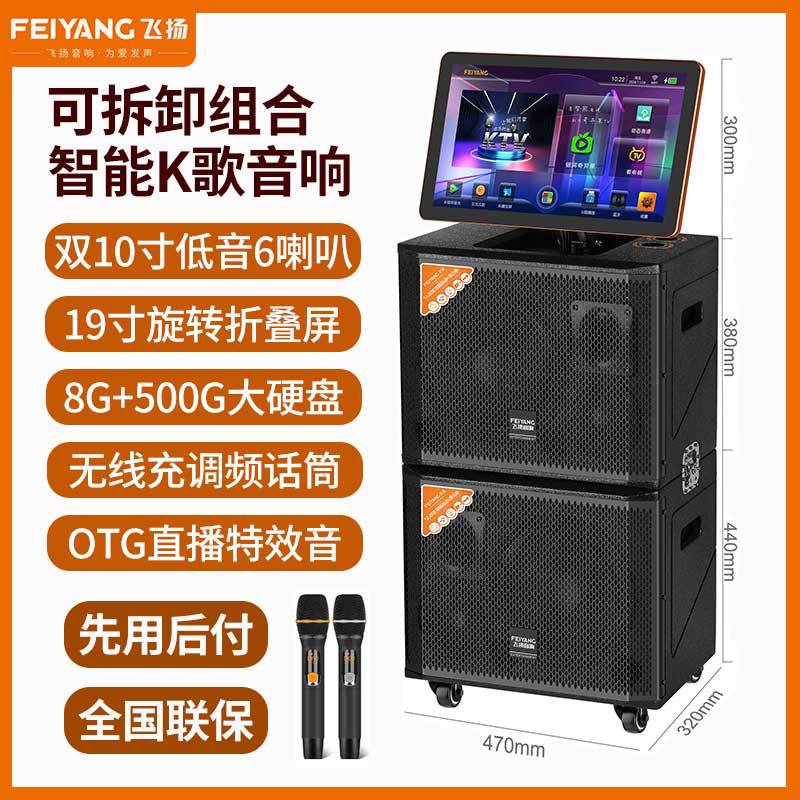 广场舞户外K歌音响带显示屏舞台会议演出分体式视频音箱点歌机