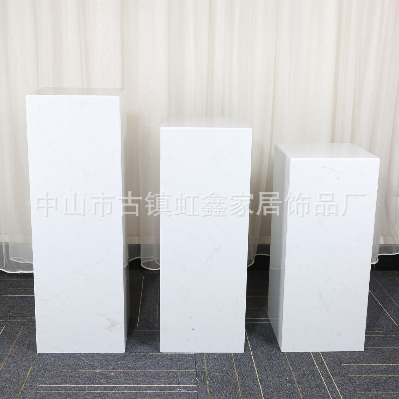 大理石底座客厅酒店样板间雕塑玄关落地岩板花架装饰品摆件展示台