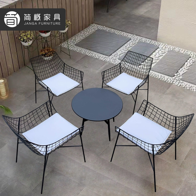 户外庭院桌椅组合休闲露天防雨防晒咖啡店外摆桌椅民宿阳台三件套