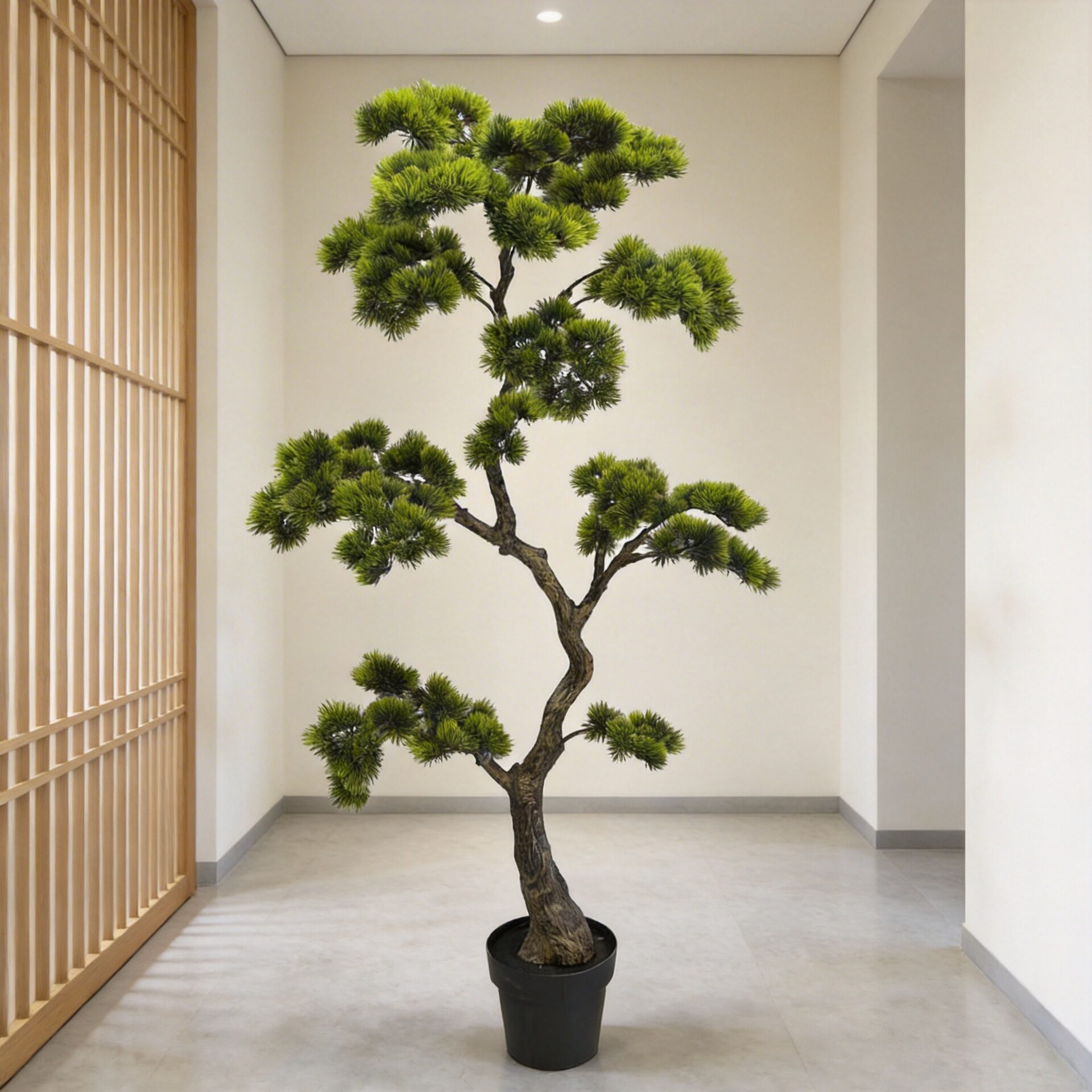 美人松仿真绿植盆栽家居落地饰品摆件迎客松现货装饰高仿真松树