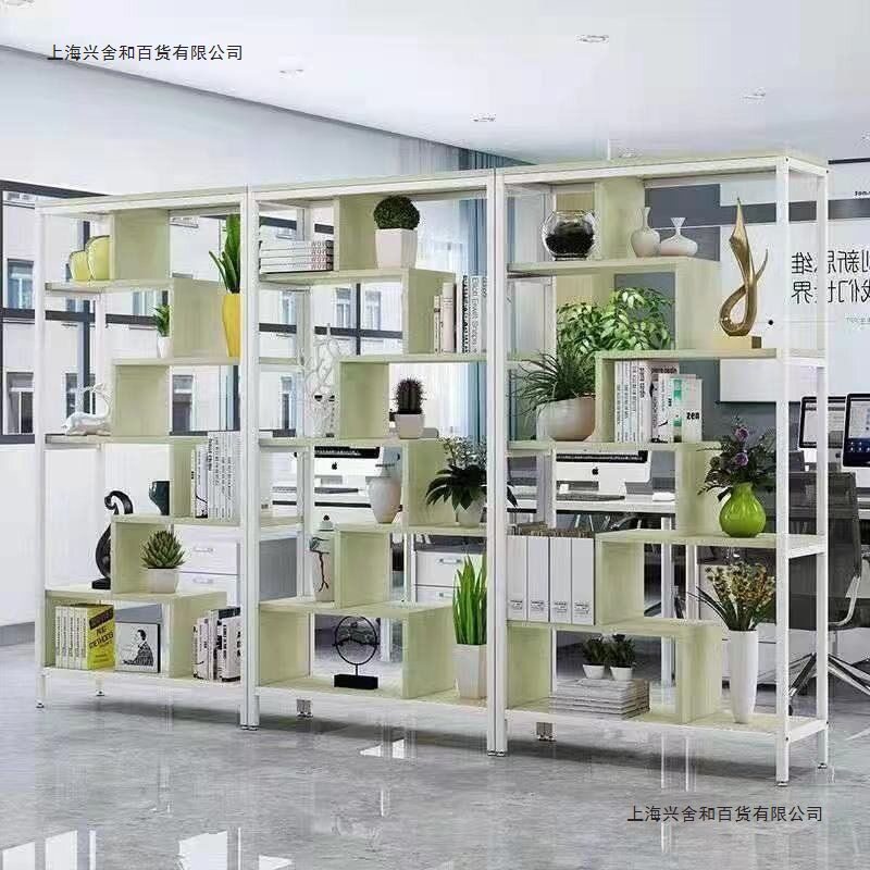 简约办公室隔断置物架书架落地客厅玄关装饰屏风展示架铁艺架多层