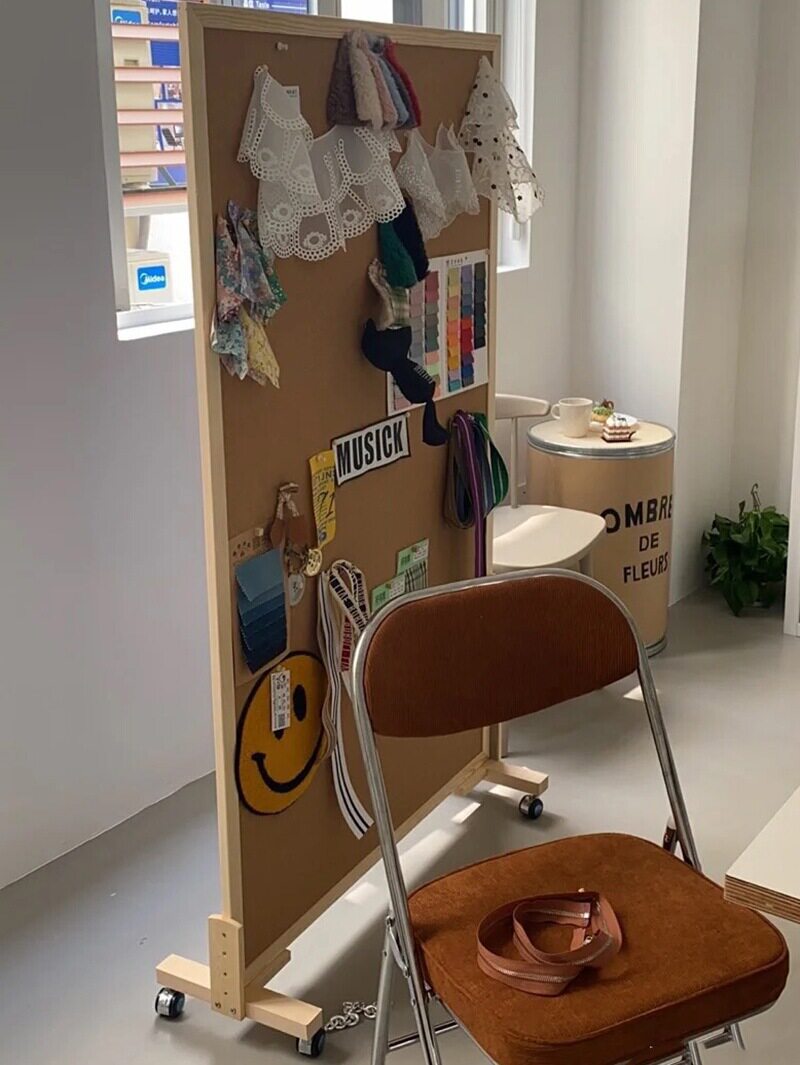 落地屏风软木板照片墙立式移动支架愿景板公告栏灵感板展示板其他