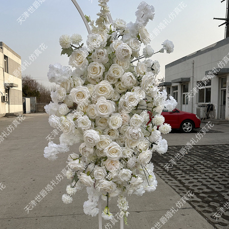 厂家批发仿真玫瑰花婚庆酒店装饰用品玫瑰花桌面摆件婚庆装饰花
