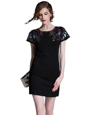 奈昕让您穿着漂亮个性化私人订制 24537 dress时尚潮流女短袖钉珠