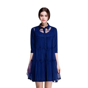 奈昕让您穿着好看个性化私人订制 21945时尚气质女装新款方领dres