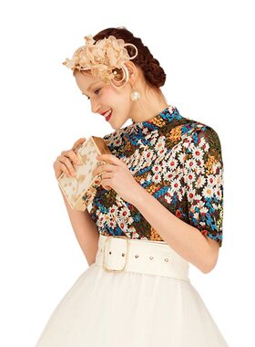 奈昕让您穿着漂亮个性化私人订制 32547 田园小清新绣花淑女百搭T