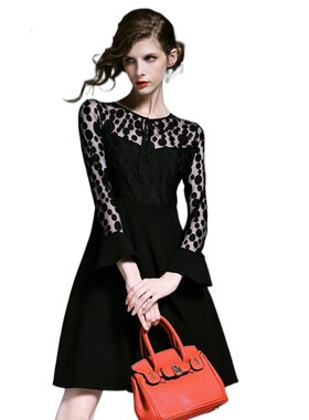 奈昕让您穿着漂亮个性化私人订制 24777 dress潮流女装波点刺绣修