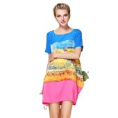 时尚 奈昕让您穿着好看个性 田园印花 夏装 新品 化私人订制 4027女装