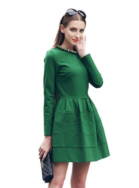 奈昕让您穿着好看个性化私人订制 60153 new dress时尚纯色创意剪