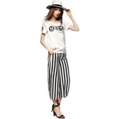 化私人订制 3961夏装 新品 奈昕让您穿着好看个性 正品 百搭条纹拼接