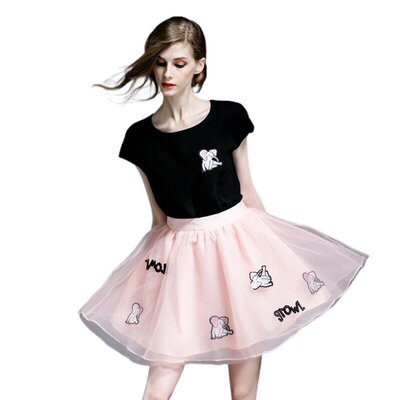 不打烊气质淑女贴布时尚蓬蓬裙