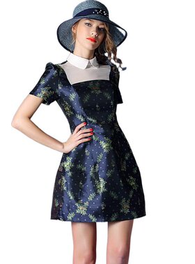 奈昕让您穿着漂亮个性化私人订制 21115欧美女装新款dress碎花印