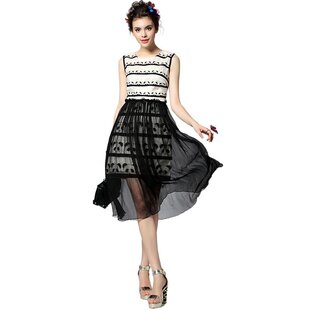 奈昕让您穿着好看个性化私人订制 3192夏季新款圆领无袖熊猫印花