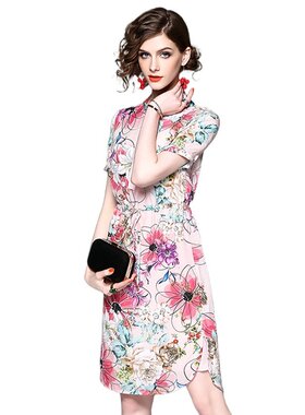 奈昕让您穿着漂亮个性化私人订制 31755 夏季花间淑女修身拼接立