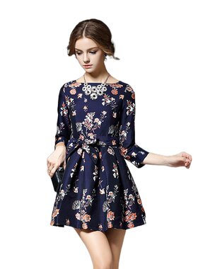 奈昕让您穿着漂亮个性化私人订制 96971 new dress一字领个性图案