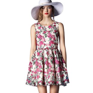 奈昕让您穿着好看个性化私人订制 21389夏季新款女装无袖碎花印花