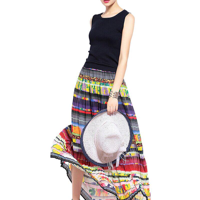 奈昕让您穿着漂亮个性化私人订制 3522夏装新品圆领无袖拼接波西