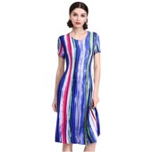 29449 奈昕让您穿着漂亮个性 化私人订制 中年减龄系列彩条纹撞色