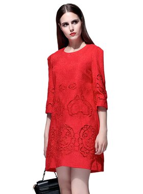 奈昕个性化私人定制 24350 new dress高端时装新款镂空纯色修身短