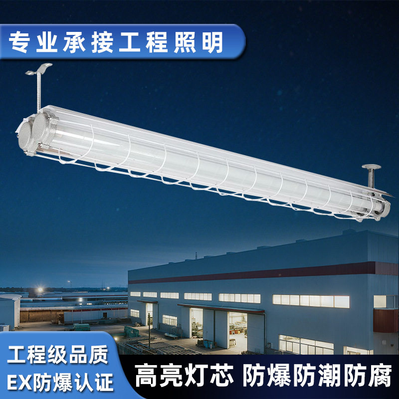 led防爆荧光灯单双管T8灯管长条支架灯仓库厂房车间工业防爆灯