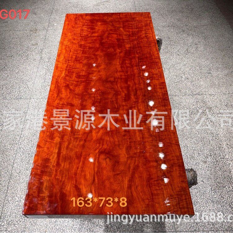 巴花实木大板红塔利原木胡桃木茶桌奥坎黑金檀餐桌办公桌黑檀简约