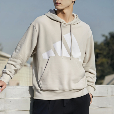 阿迪达斯男宽松大logo运动服套头卫衣连帽衫外套JZ2150 IC9363