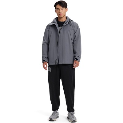 安德玛UA男子舒适休闲运动冲锋衣防水三合一抓绒保暖外套6001977