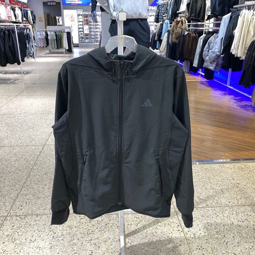 Adidas阿迪达斯男士舒适拉链开衫防风夹克连帽运动外套 KG4782
