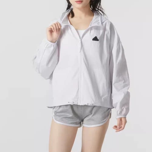 阿迪达斯24夏新款女子梭织外套户外运动连帽防晒衣IM8835 IM8837