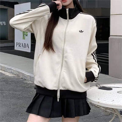 adidas阿迪达斯秋男女针织复古华夫格运动夹克外套JW0109 JW0110