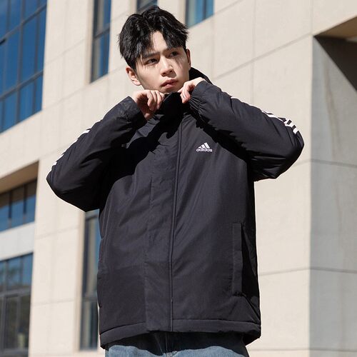 阿迪达斯连帽棉服外套男冬季新款3S HOODED JKT棉衣夹克男IP2537