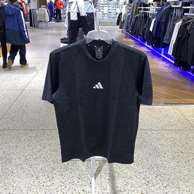 阿迪达斯男时尚圆领潮流独特舒适透气百搭旅游休闲运动t恤JY8562