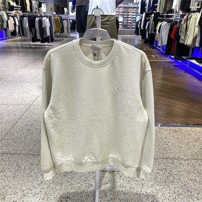 MLB卫衣男女NY小标舒适透气纯色圆领运动潮流休闲套头衫3AMTB0154