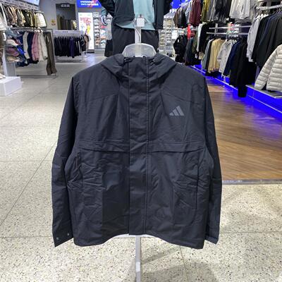 阿迪达斯2025新款男士舒适百搭速干梭织加绒保暖秋冬季外套KB7624