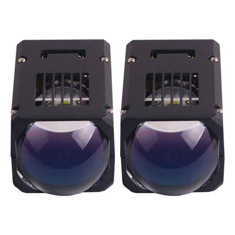 三为车灯60瓦6000k高亮1.8寸蓝膜矩阵LED双光透镜大灯改装升级