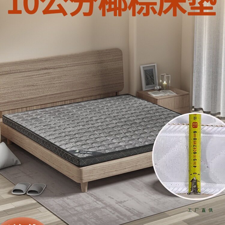 床垫10cm厚天然椰棕床垫硬纯棕榈棕垫床垫天然黄麻榻榻米定 制尺