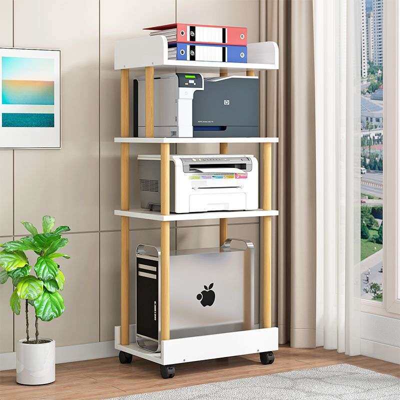 打印机置物架落地办公室多层可移动整理柜工位桌下电脑主机托架子
