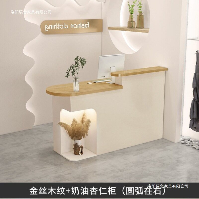 收银台现代极简服装店奶茶店前台柜台店铺小型吧台桌前台接待台