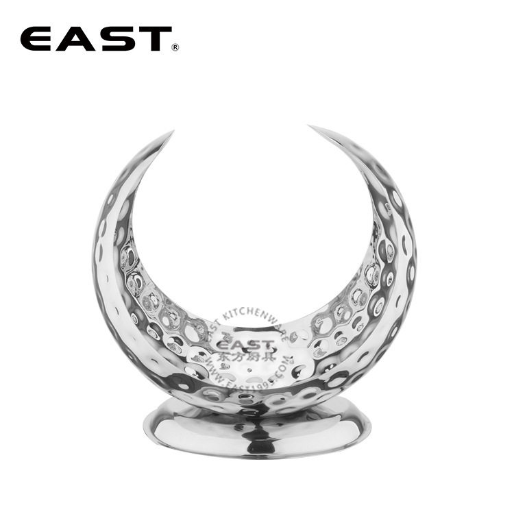 不锈钢锤印牛角水果盆【EAST东方厨具】果盘、果篮
