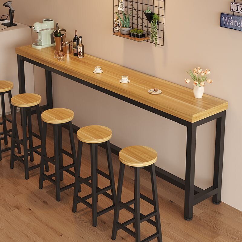 吧台桌家用小户型阳台休闲吧台奶茶店咖啡高脚桌客厅靠墙长条桌