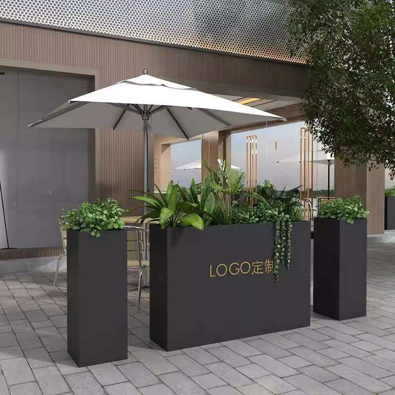 户外庭院花坛围栏商业街广场花槽花栏奶茶店花箱隔断组合