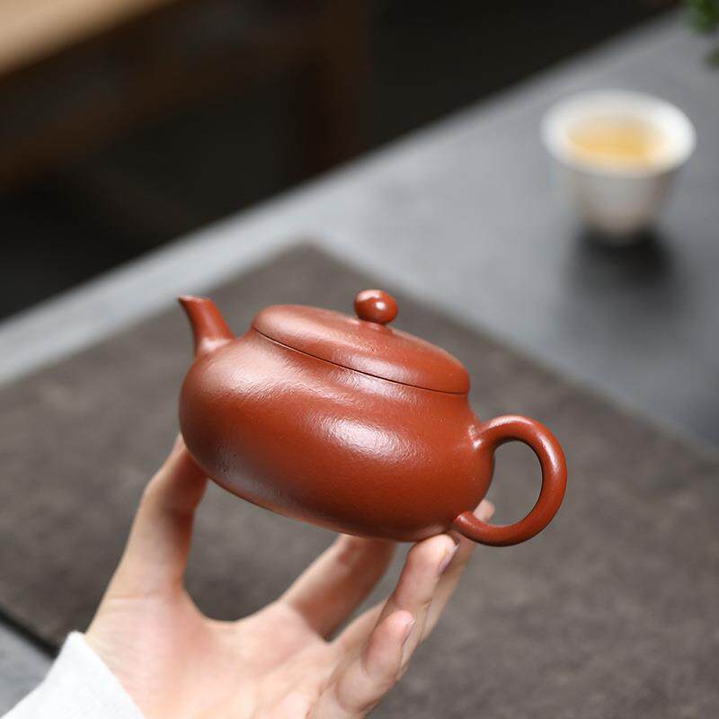 紫砂壶 宜兴原矿20目粗砂朱泥家用泡茶壶大口实用香玉壶190ml
