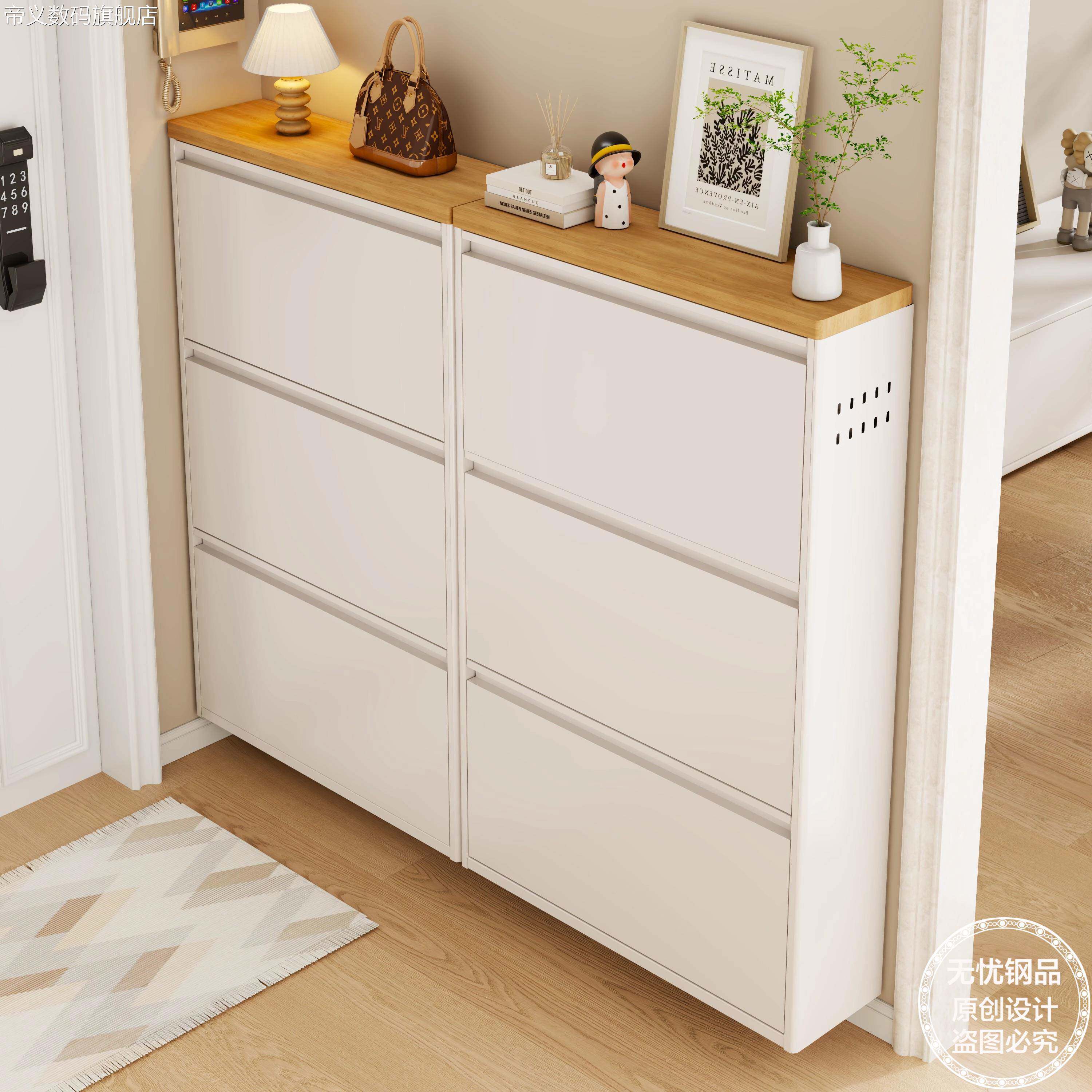 帝义15cm超薄翻斗鞋柜家用入户一体门口靠墙收纳走廊小户型极盖布