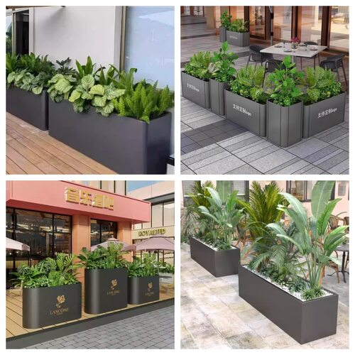 户外不锈钢镀锌板花箱花槽金属坐凳市政楼盘道路护栏公园厂家直销