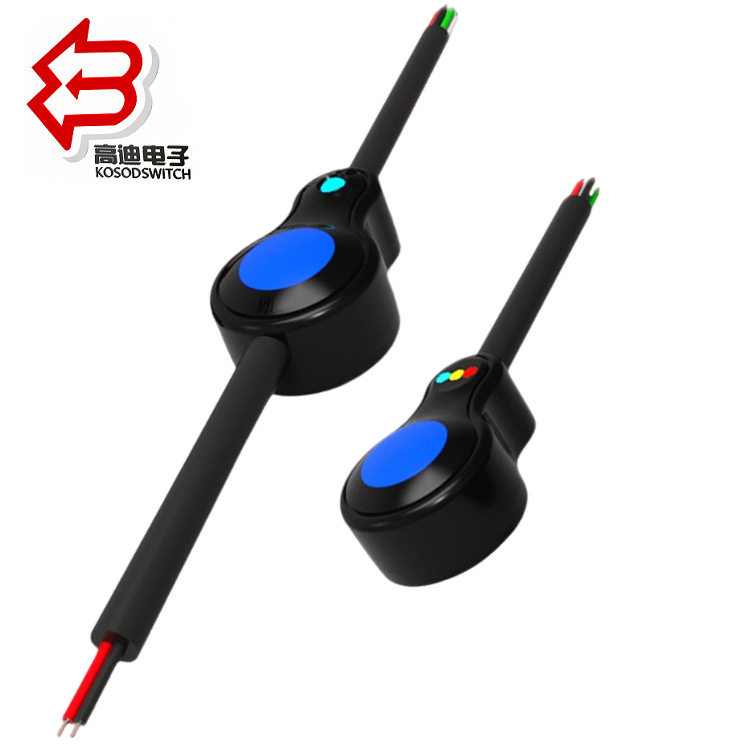 按键开关防水带灯带线2P带灯自锁防水开关带线按钮带灯开关防水