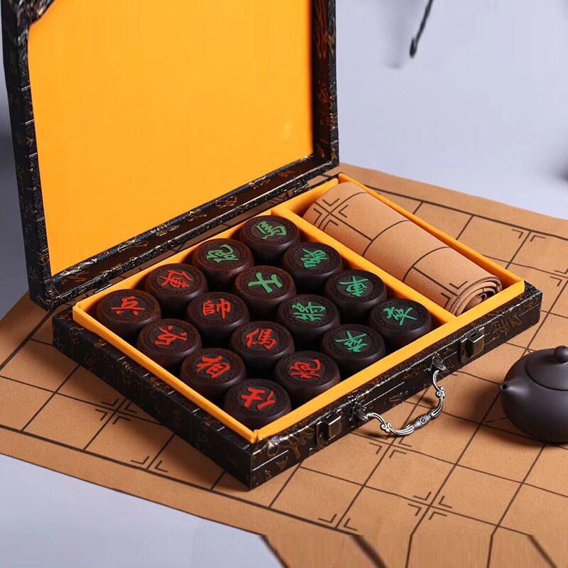 红酸枝象棋带棋盘木质红花梨金丝楠木黑檀木大号象棋套装