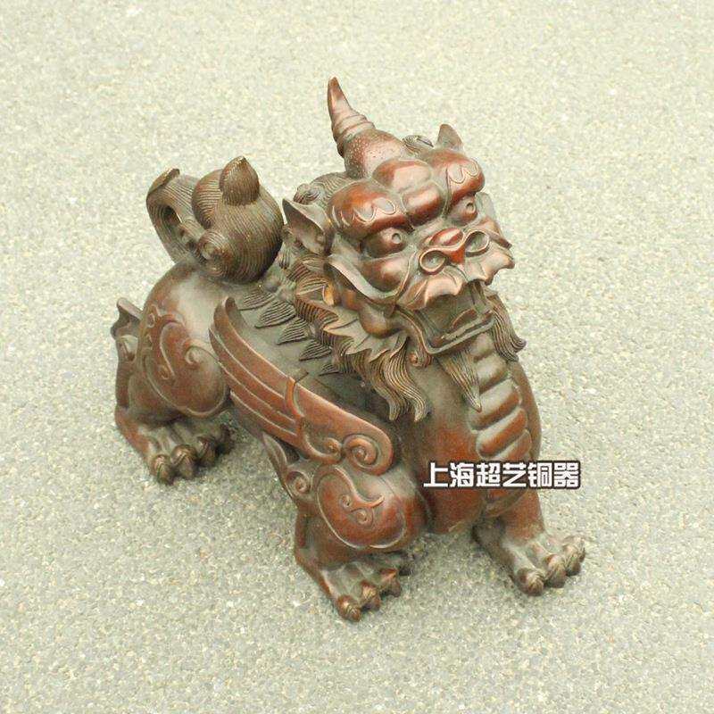 铜貔貅摆件一对 摆设金属工艺品 铜器 铜雕塑