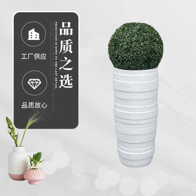 厂家直供北欧创意花盆大口径圆形落地花盆大厅天台大号加厚花盆